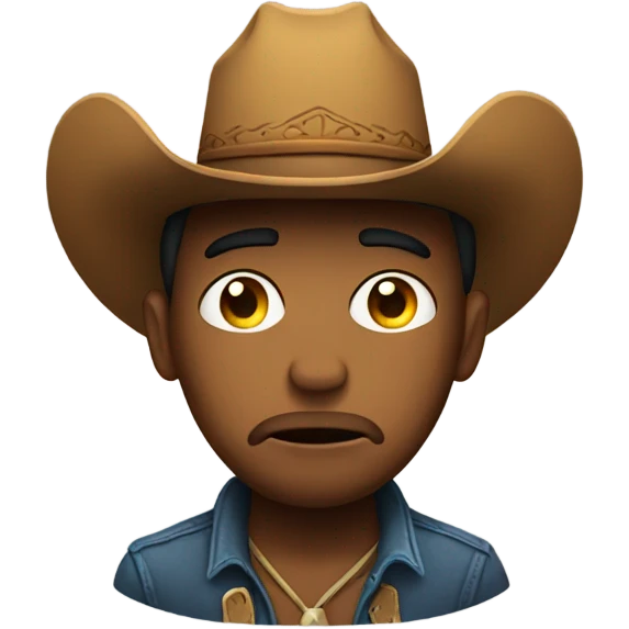 Sad emoji w cowboy hat emoji