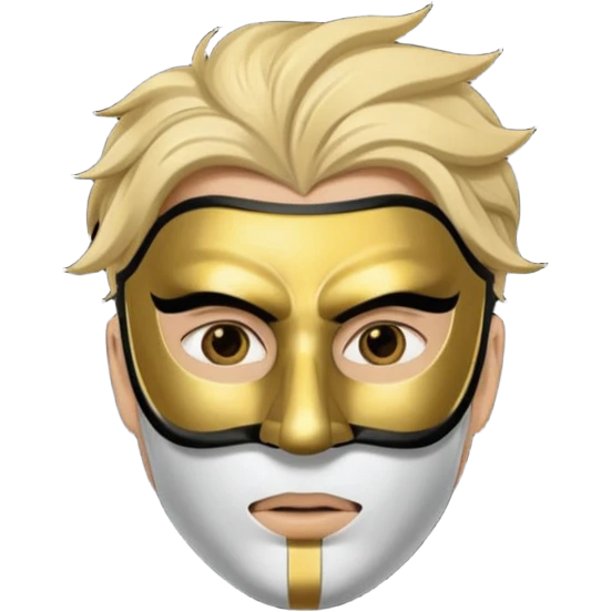 Make emoji of man attractive who wear mask  and sigma mal emoji