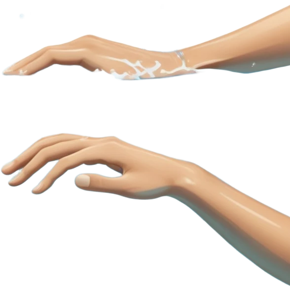 An icon showing a close-up of a swimmer’s hands cutting through the water in a pool. The swimmer is partially submerged, with water ripples and a blurred background, emphasizing the fluid motion and focus. Transparent background highlights the grace and speed of swimming emoji