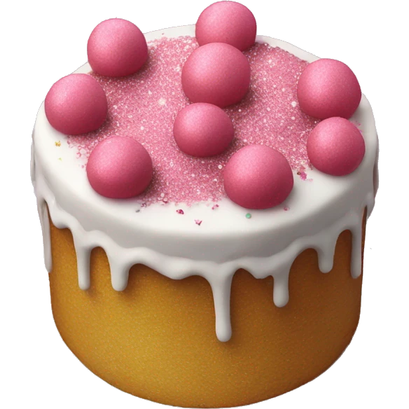 Realistic cake with glitter emoji