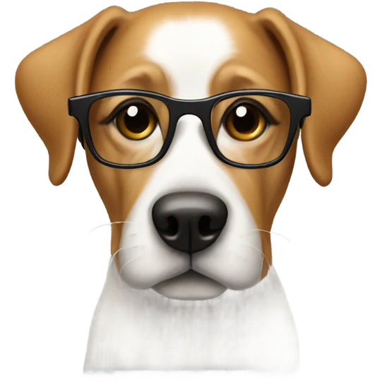 A dog with glasses emoji