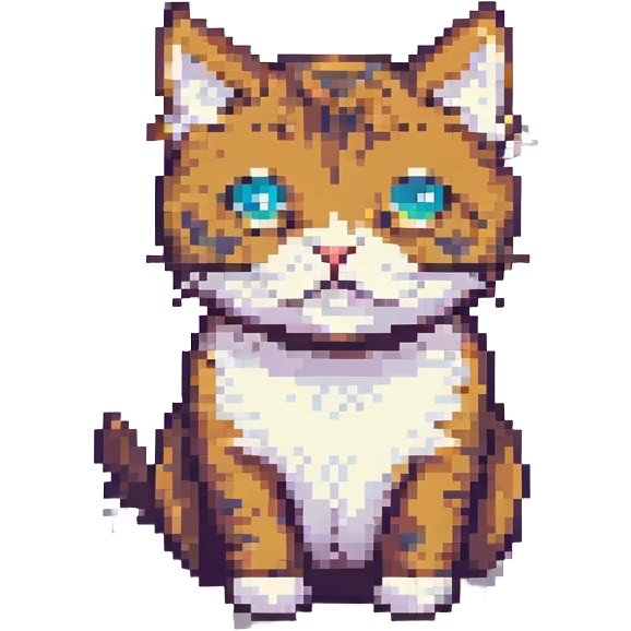 funny cat pixel art emoji