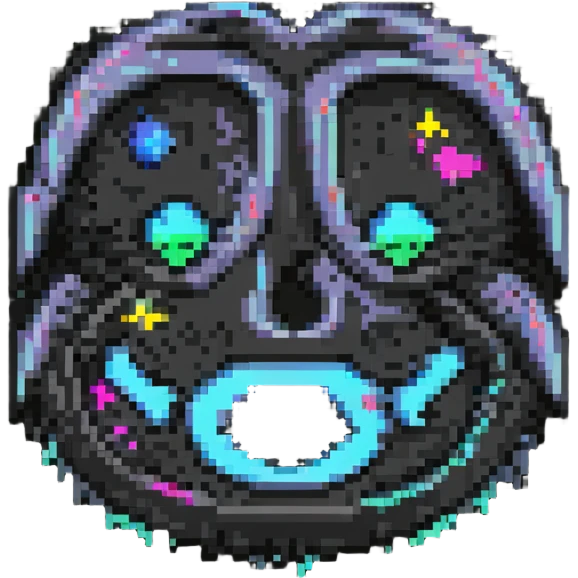 broken screen emoji with glitch artifacts and neon accents emoji