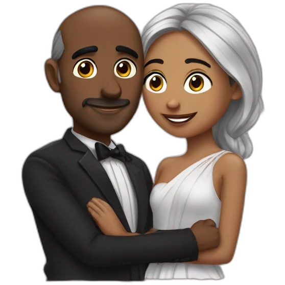Zemmour et un noir amoureux emoji