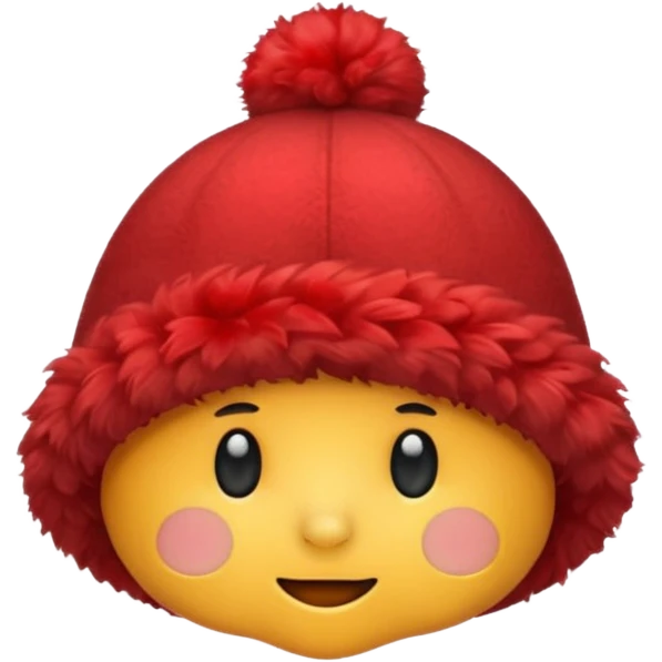 red fluffy hat emoji