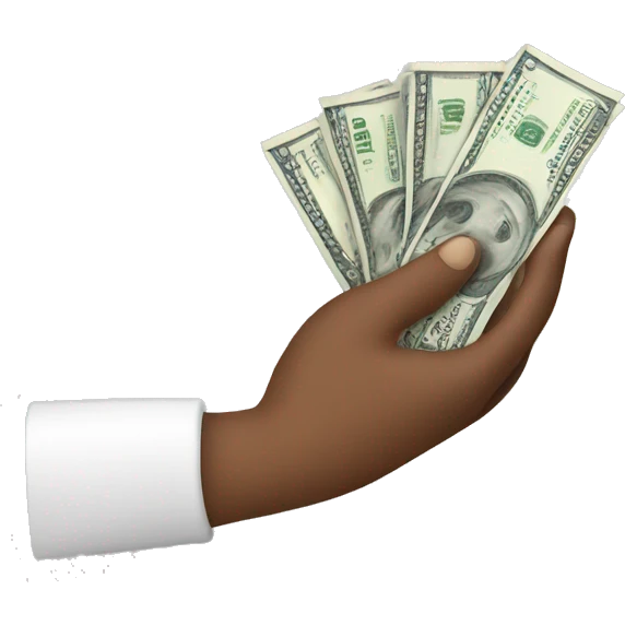 donation hand with money emoji