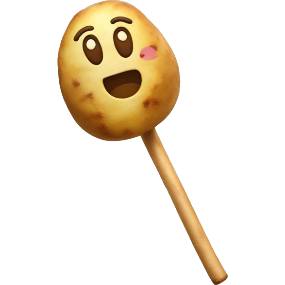 A Swirly potato in a stick emoji