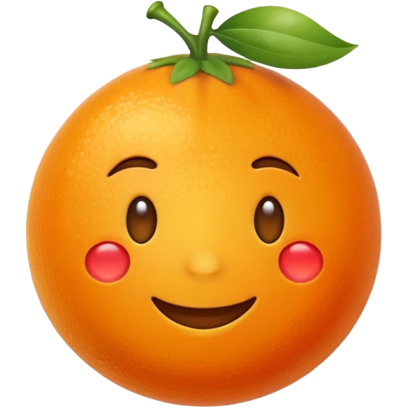 shiny orange fruit, emoji style, glossy, cheerful, no background emoji