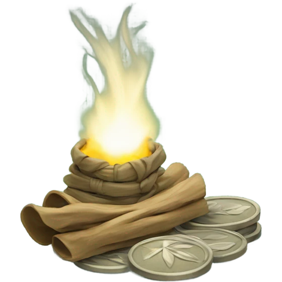 Sage bundle incense, and coins emoji