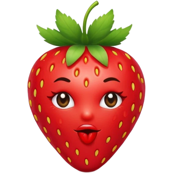 strawberry 🍓 and red kiss 💋 fashioned stylish little emoji for “slay” reaction emoji
