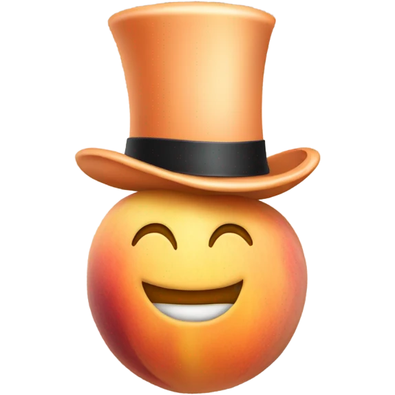 Peach wearing a top hat emoji