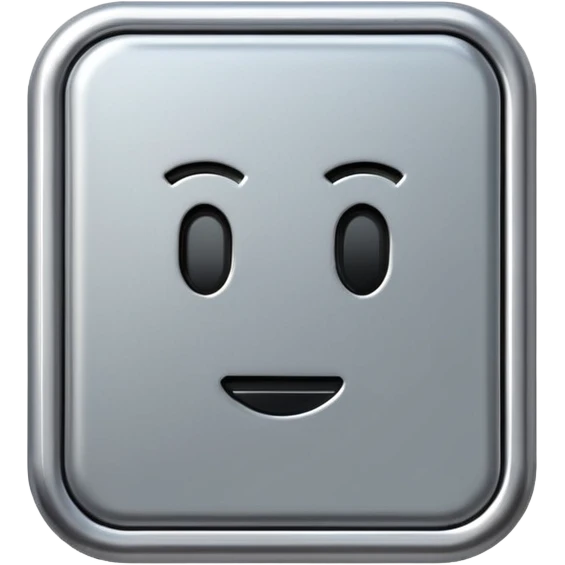 A futuristic microchip emoji made of polished silver chrome, minimal circuit details, smooth metallic surface, soft lighting, iOS emoji style, centered, clean white background emoji