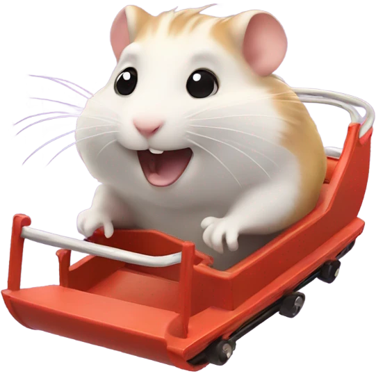 Hamster riding a roller coaster emoji