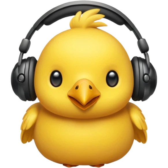 Pollito con cascos gamer enamorado emoji