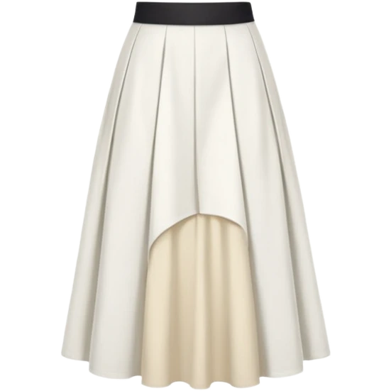 create a white midi skirt whitout pleats emoji