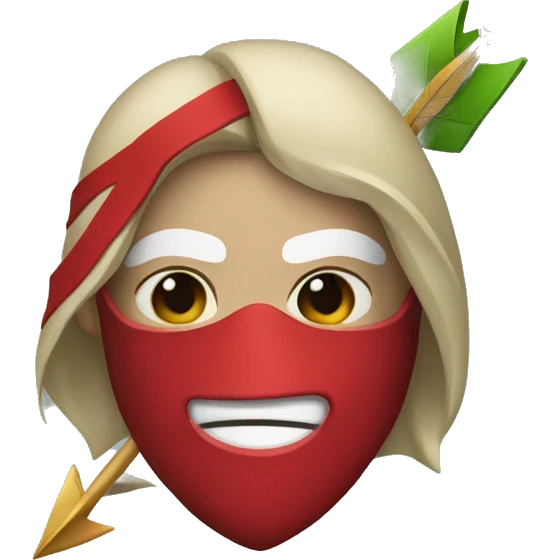 The arrow with a red mask emoji
