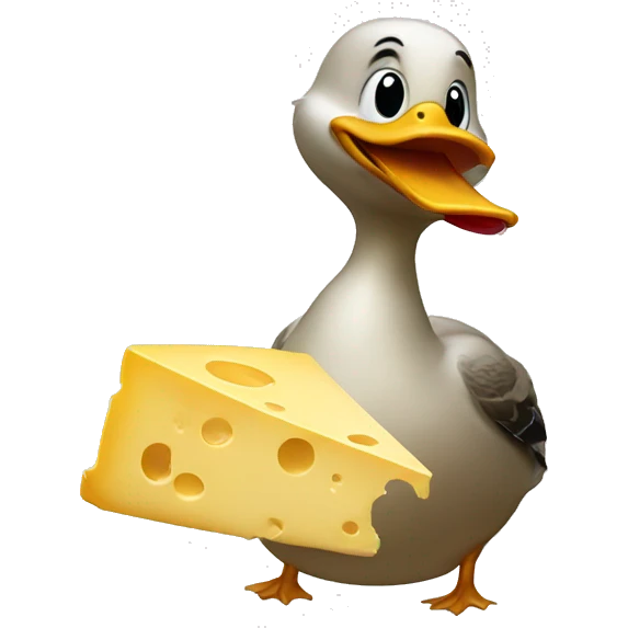 Duck eating cheese emoji