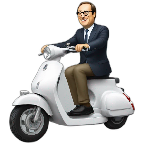 François Hollande sur un scooter emoji