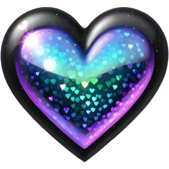 black sparkle heart emoji