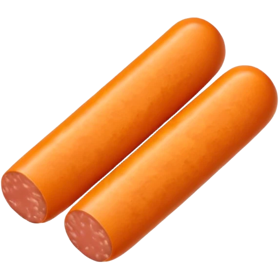 orange cylindrical pieces sausage shaped on each end with no lines emoji