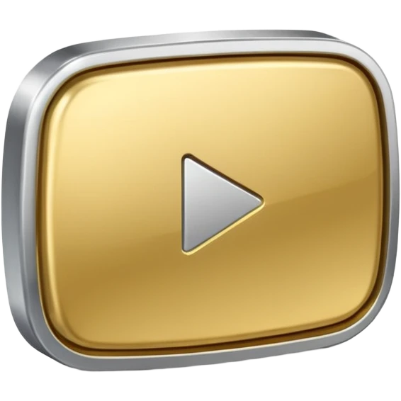 YouTube golden play button with silver edges emoji