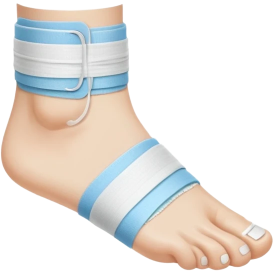 сделай на белом фото эмодзи с ногой забинтованной  emoji