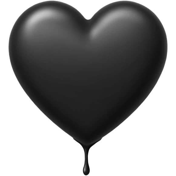 black ink heart emoji, blob, isolated on white background, grunge, like pen stroke, flat 2d emoji