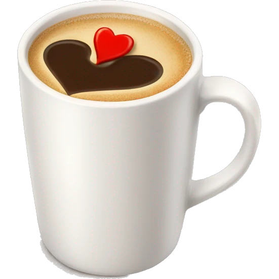 cup of coffee with a heart in the creamer emoji