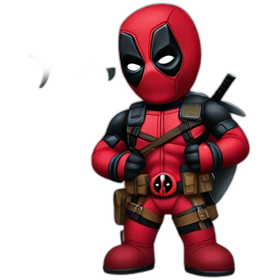 deadpool with shark plushie emoji