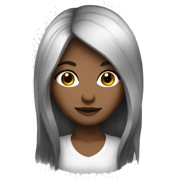 black and white haired brown-eyed girl emoji