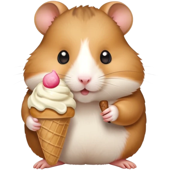 Hamster eating ice cream  emoji