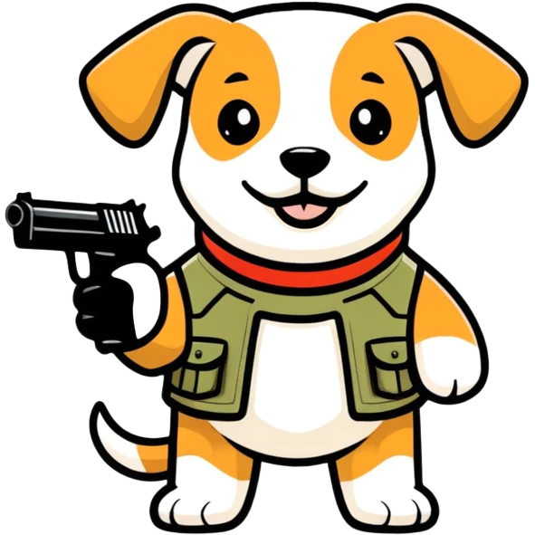 dog with a gun emoji
