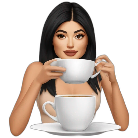 Kylie Jenner sipping tea emoji