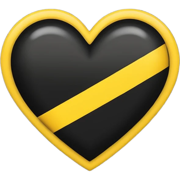 Black with vertical yellow stripe middle dashed inside black heart

 emoji