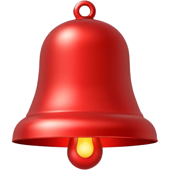event notification icon, iPhone system icon style, bell with red notification dot, minimal, modern, app UI emoji