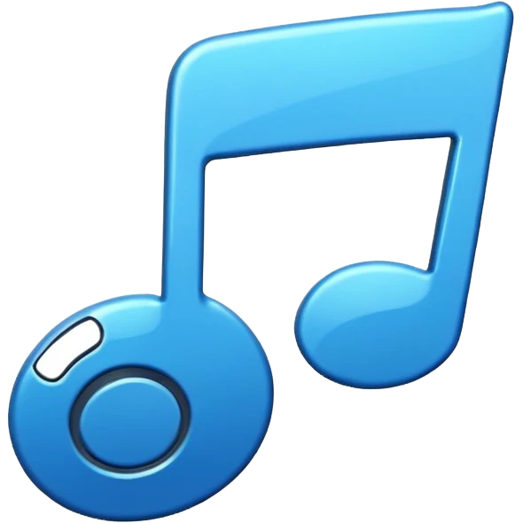 Nota musical en azul emoji