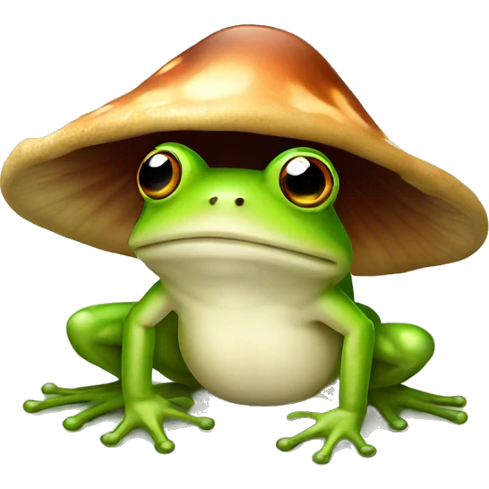 Frog with mushroom hat emoji