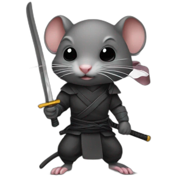 ninja rat with katana emoji