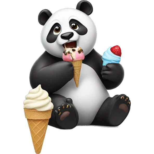 Panda eating ice cream emoji