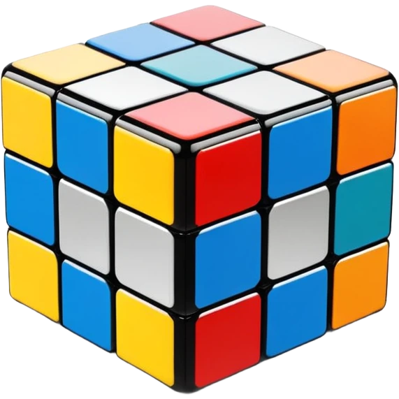 Transparent glass Rubix cube emoji