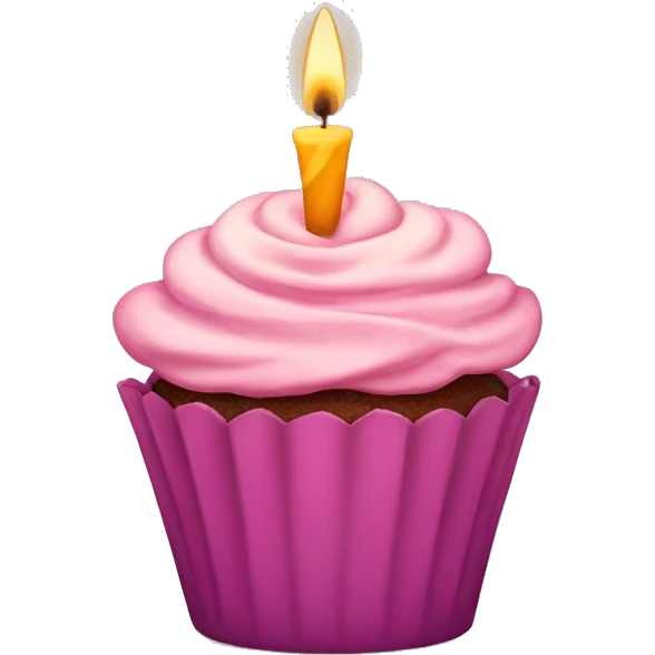 Cupcake with a candle 20 birthday emoji