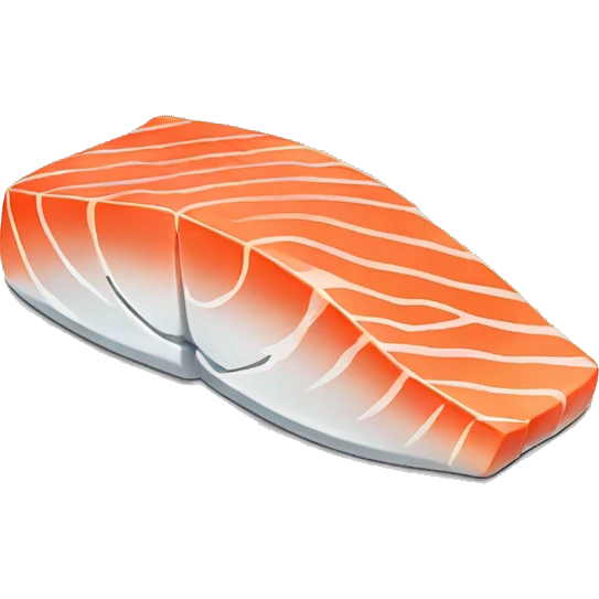 Salmon steak, white background emoji
