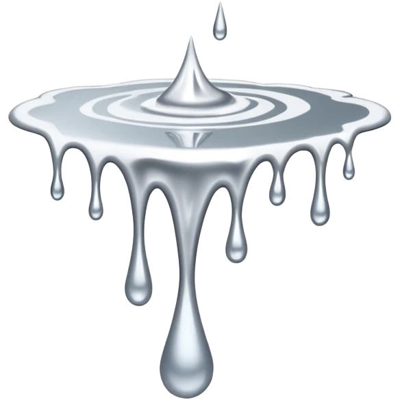 a puddle of white and silver liquid dripping emoji