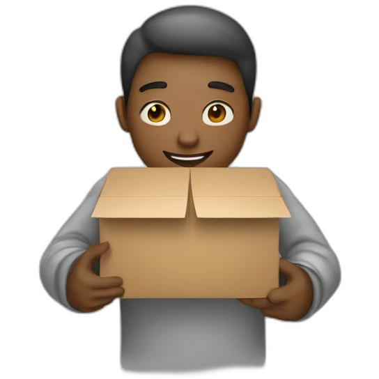 A person with a box in hands emoji