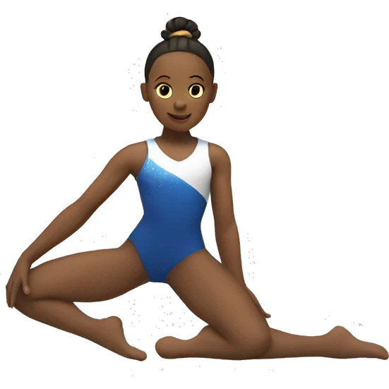 A gymnast sitting in a split emoji