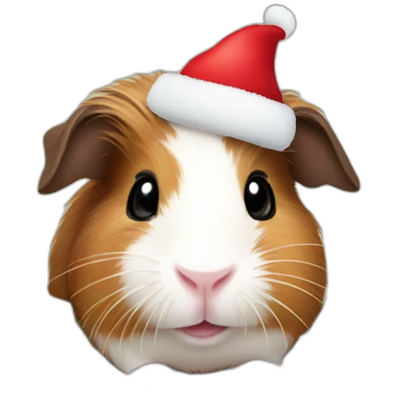 Guinea pig decorando para navidad emoji