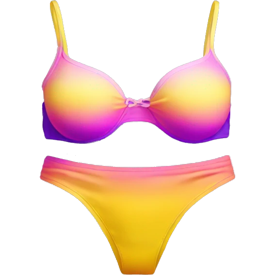 Pink purple and yellow ombré bikini emoji