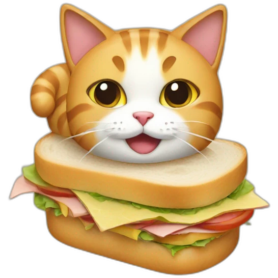 Cat as a sandwich emoji