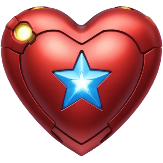 A red Iron Man heart with a glowing blue star in the center emoji