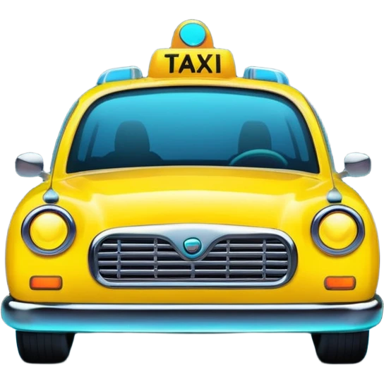 a neon taxi driving in a neon citya neon taxi driving in a neon city emoji